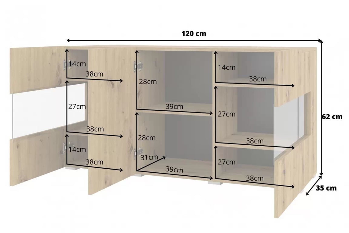 Univerzálna komoda AVA 25 - artisan / Čierny Komoda stojaco - závesná AVA 25 - 120 cm - artisan / Čierny