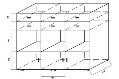 Komoda Oliwia OLK 1 - 130 cm Komoda třídveřová Oliwia z wnekami i 6 zásuvkami 130 cm