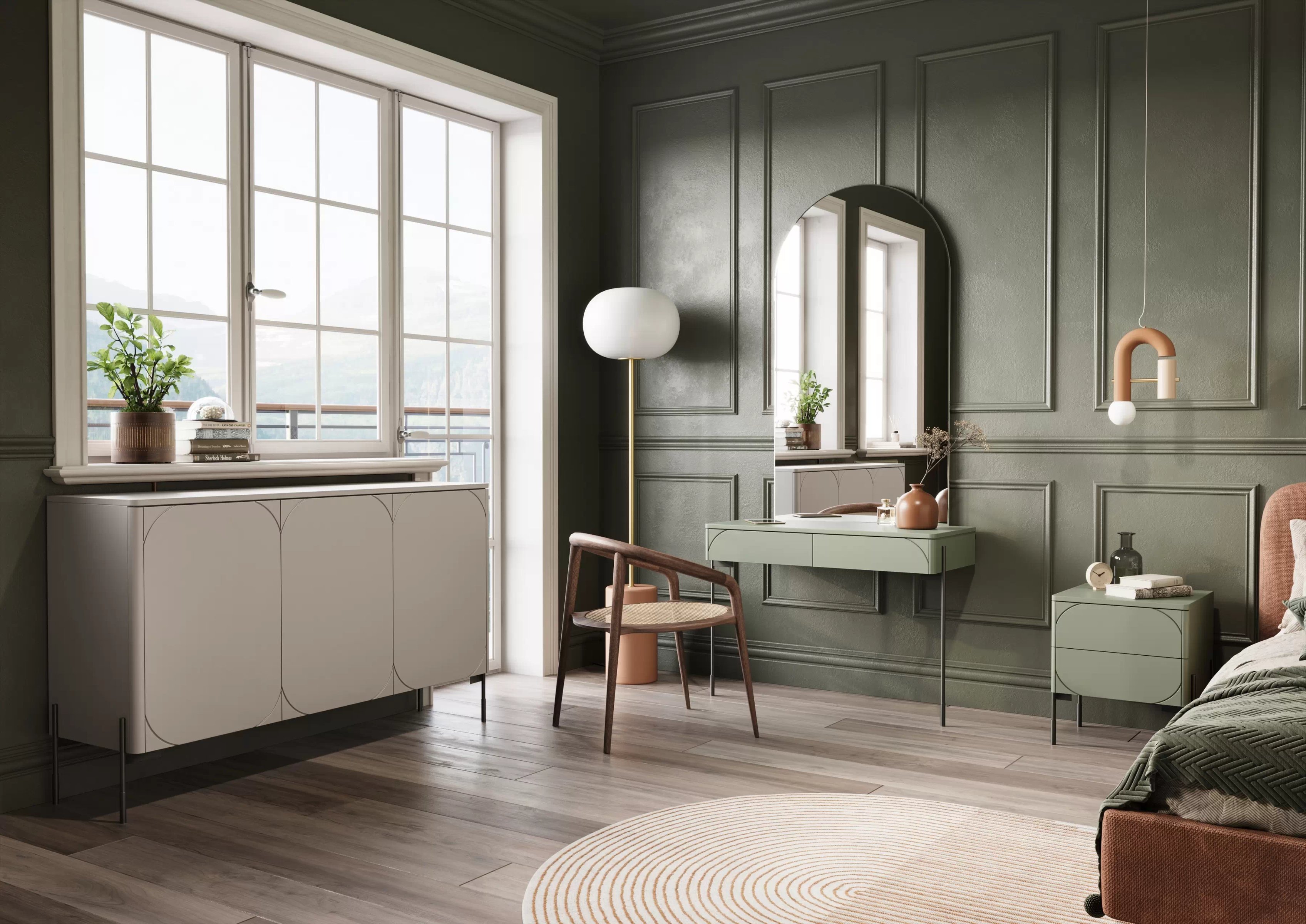 Komoda Sonatia 150 cm - kašmírová Komoda do  spálňa 