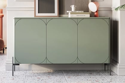 Komoda Sonatia 150 cm - olivová Komoda trojdverová Sonatia na kovových nohách 150 cm - Oliva