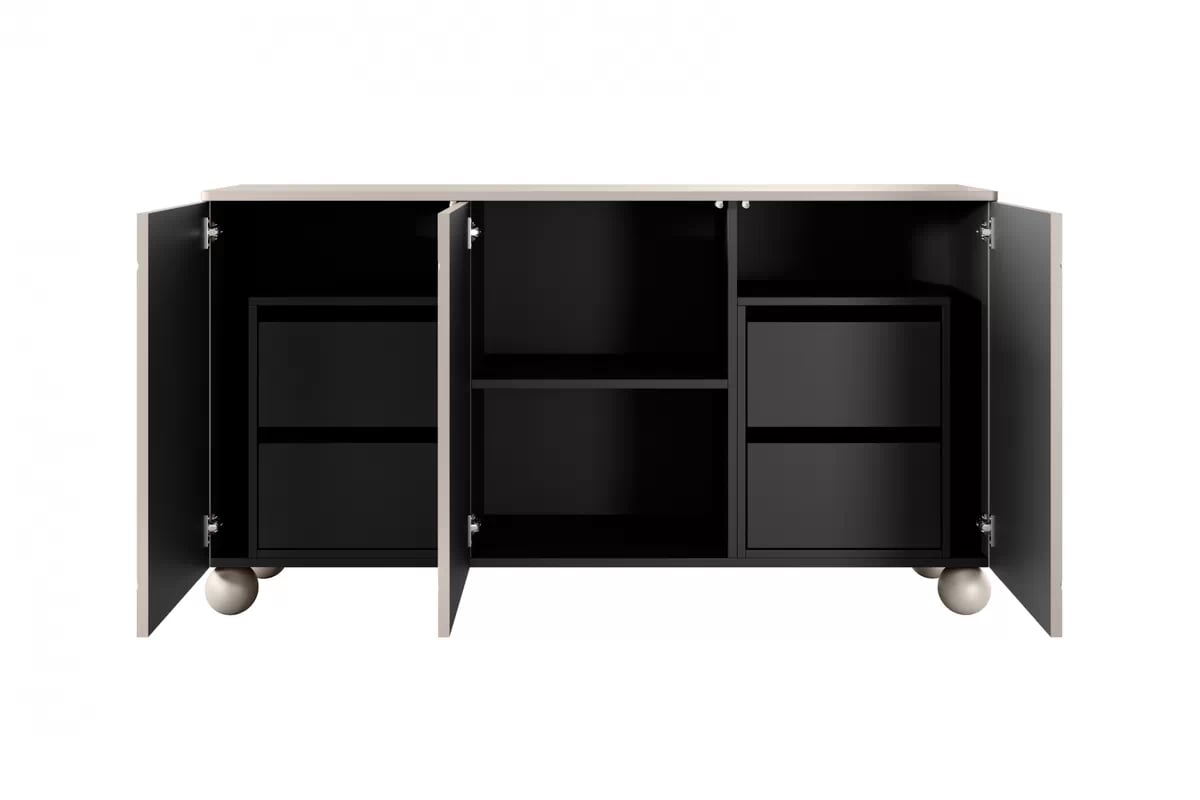 Komoda Sonatia II 150 cm se čtyřmi skrytými zásuvkami - kašmírová Komoda s zásuvkami