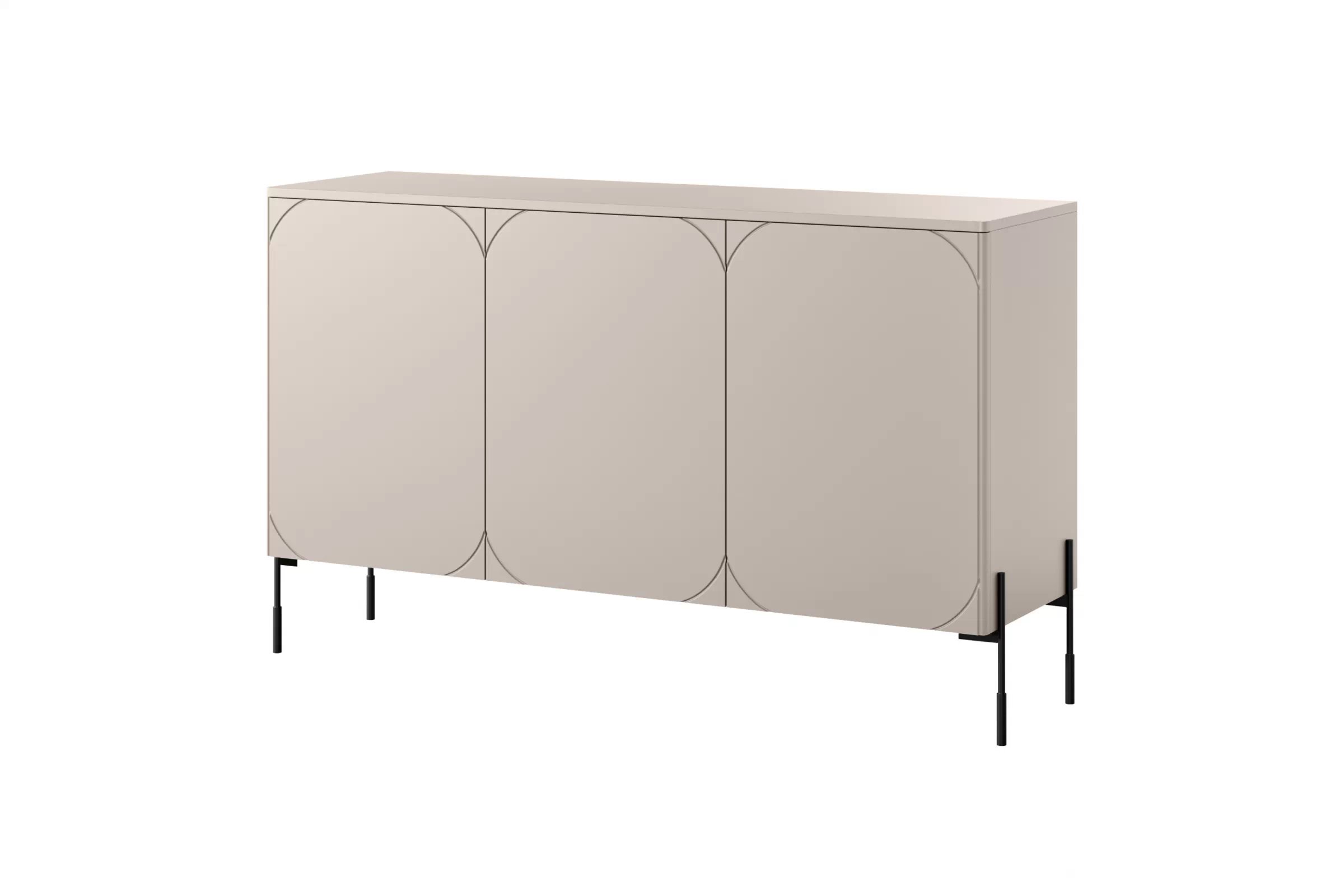 Komoda Sonatia 150 cm s 2 ukrytými zásuvkami - kašmírová Komoda trojdverová