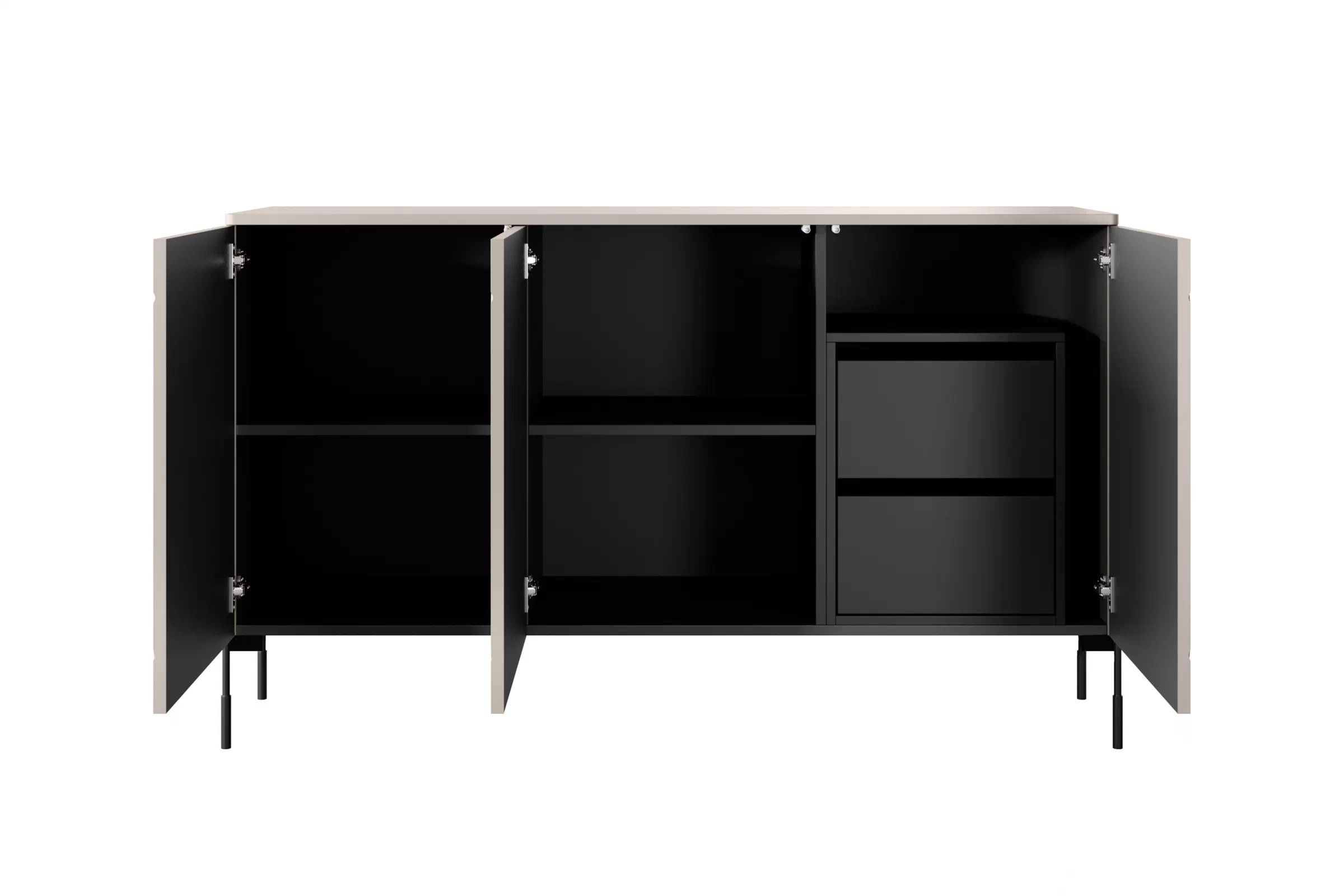 Komoda Sonatia 150 cm s 2 ukrytými zásuvkami - kašmírová Komoda z przegrodami