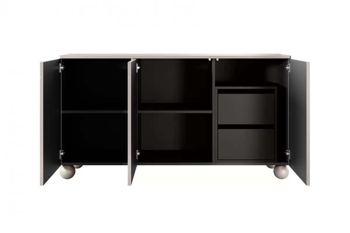 Komoda Sonatia II 150 cm se dvěma skrytými zásuvkami - kašmírová Komoda z przegrodami