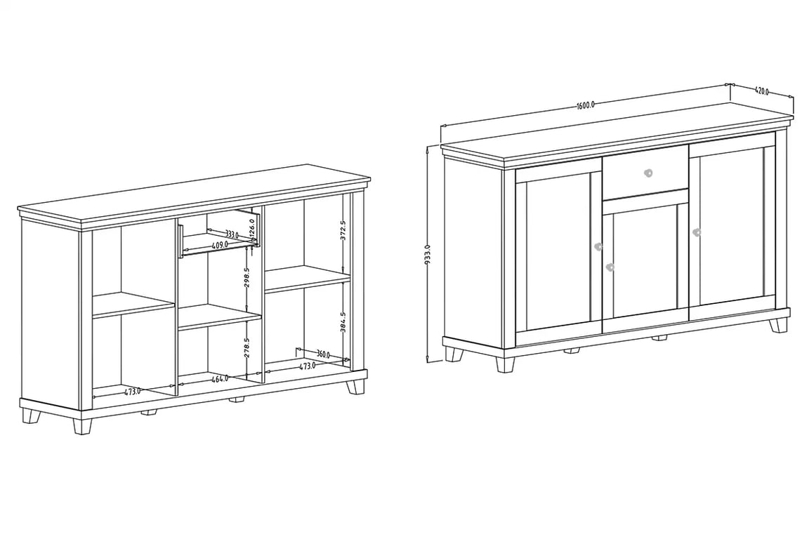 Komoda Evora 47 se zásuvkou 160 cm - abisko ash / dub lefkas Komoda 3D1S Evora 47 Abisko Ash/Dub Lefkas