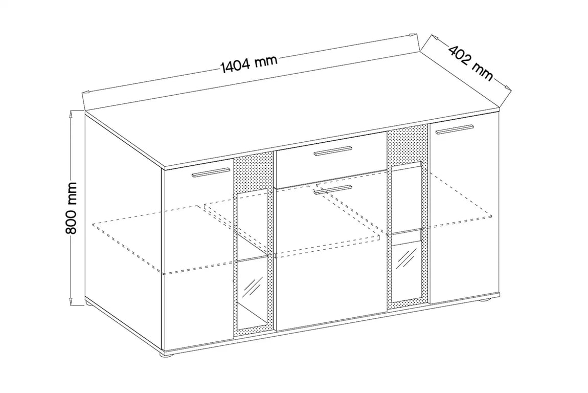 Komoda Kaja 140 cm - dub lefkas Komoda třídveřová se zásuvkou Kaja - Dub Lefkas