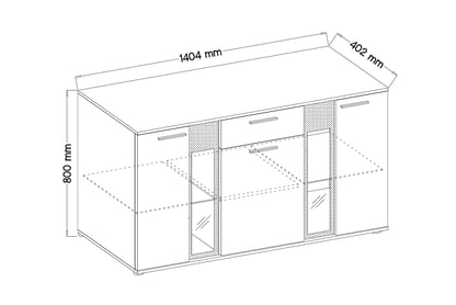 Komoda Kaja 140 cm - dub sonoma Komoda třídveřová se zásuvkou Kaja - Dub sonoma