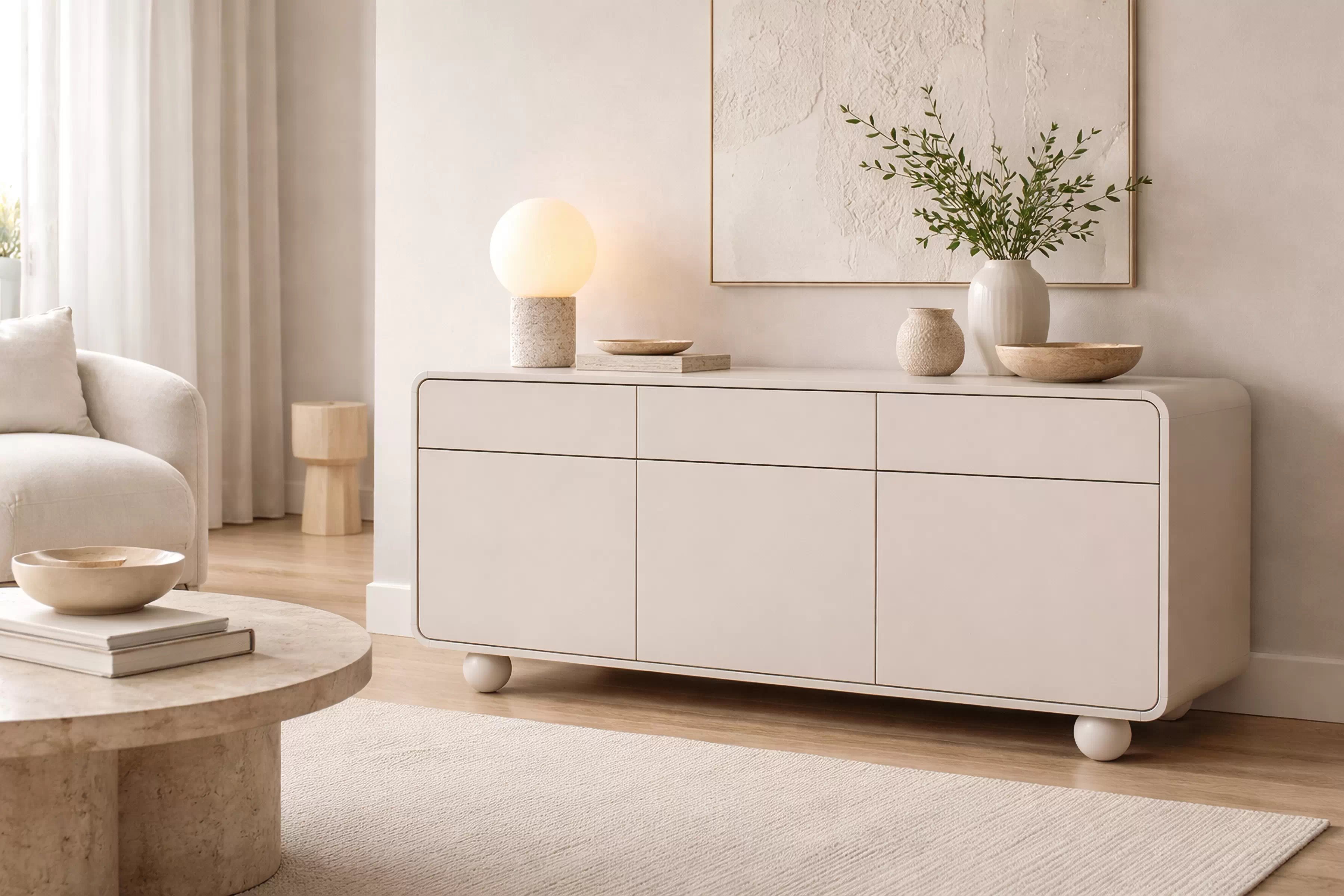 Komoda Vellino 160 cm se zásuvkami - kašmír Komoda Vellino 160 cm se zásuvkami - kašmír