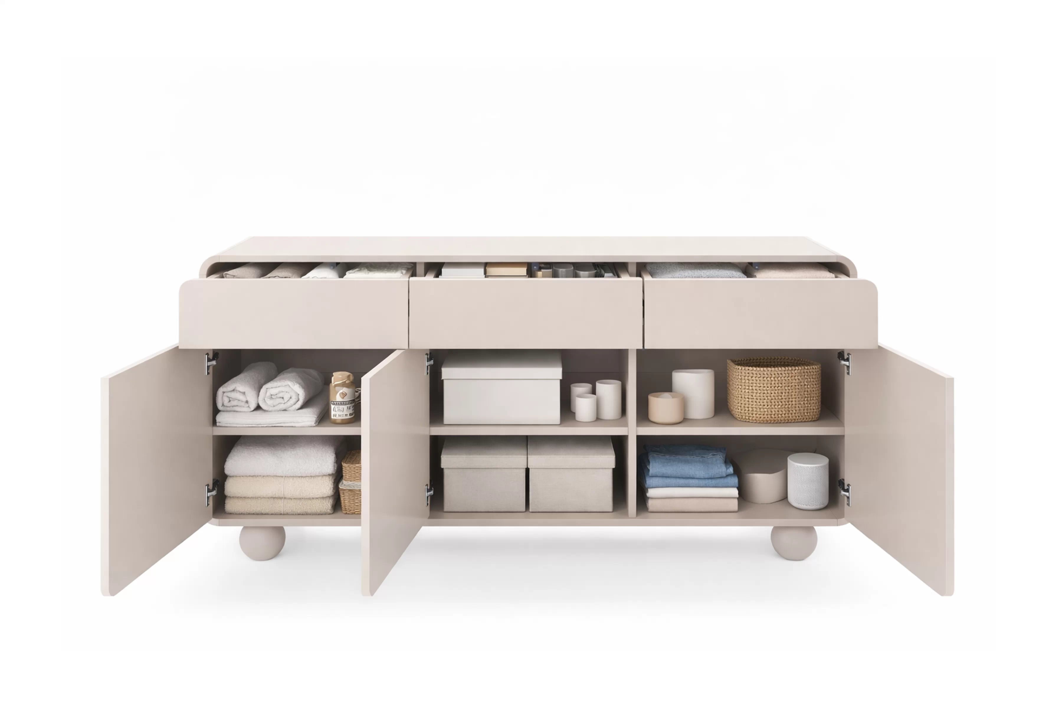 Komoda Vellino 160 cm se zásuvkami - kašmír Komoda Vellino 160 cm se zásuvkami - kašmír