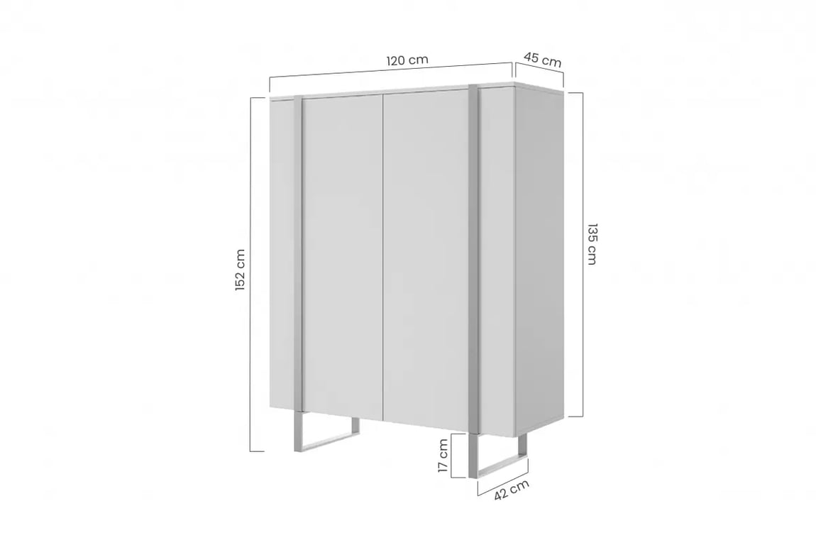 Komoda Verica 120 cm - černý beton / zlaté nohy Rozměry nábytku