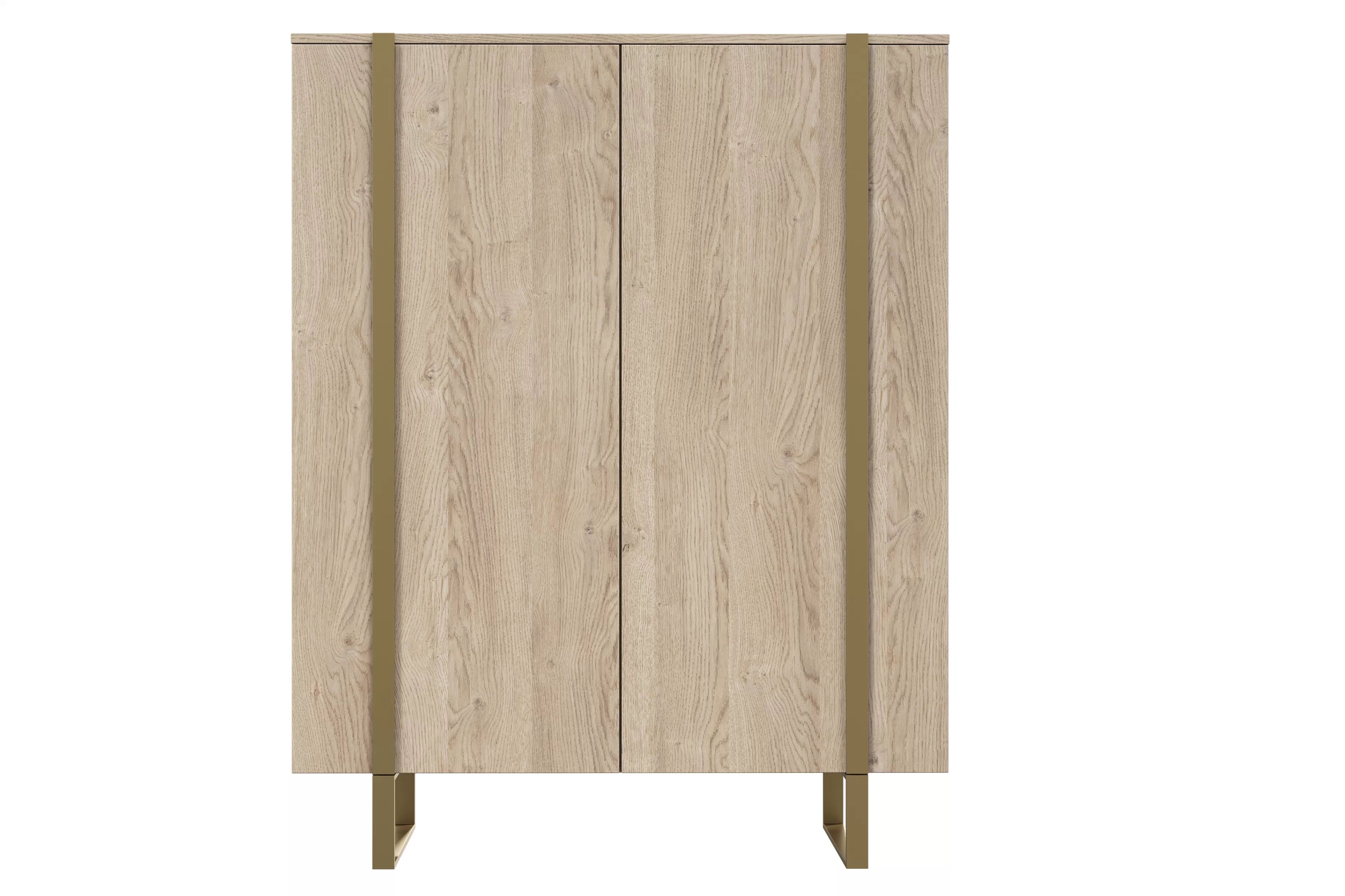 Komoda Verica 120 cm z metalowymi nogami - Dub biszkoptowy / zlote nozki Komoda Verica 120 cm z metalowymi nogami - Dub biszkoptowy / zlote nozki