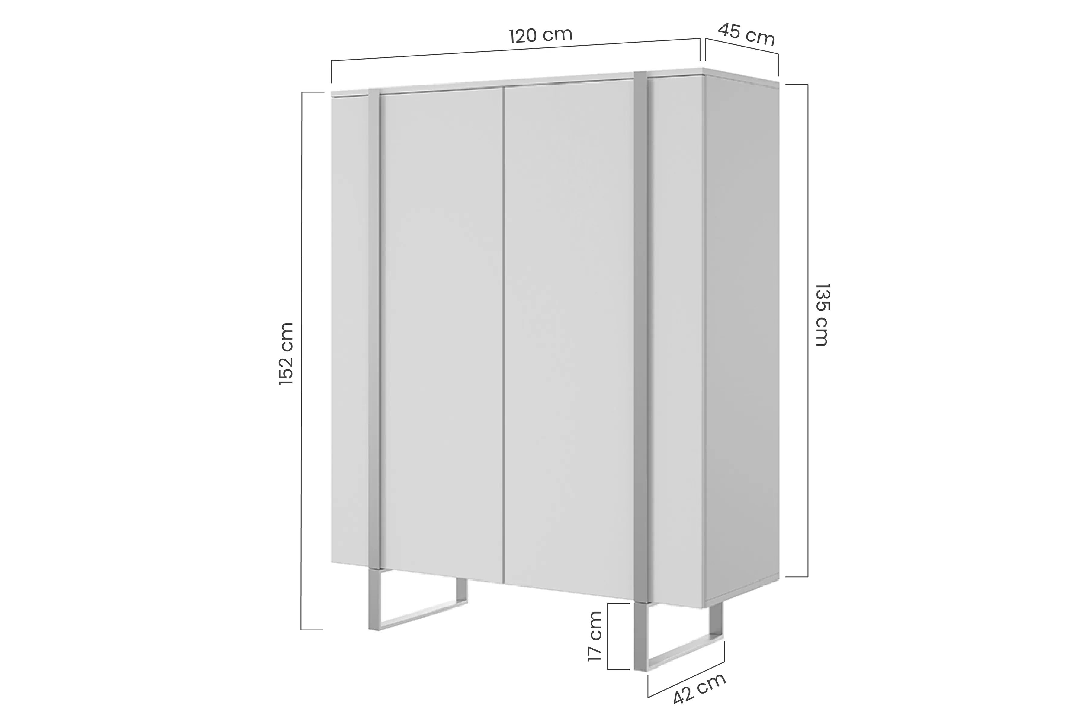 Komoda Verica 120 cm - kašmír / černé nožky Komoda Verica 120 cm z metalowymi nogami - kašmír / černá nozki