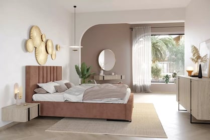 Komoda Verica 200 cm - dub piškotový / černé nožky moderní design