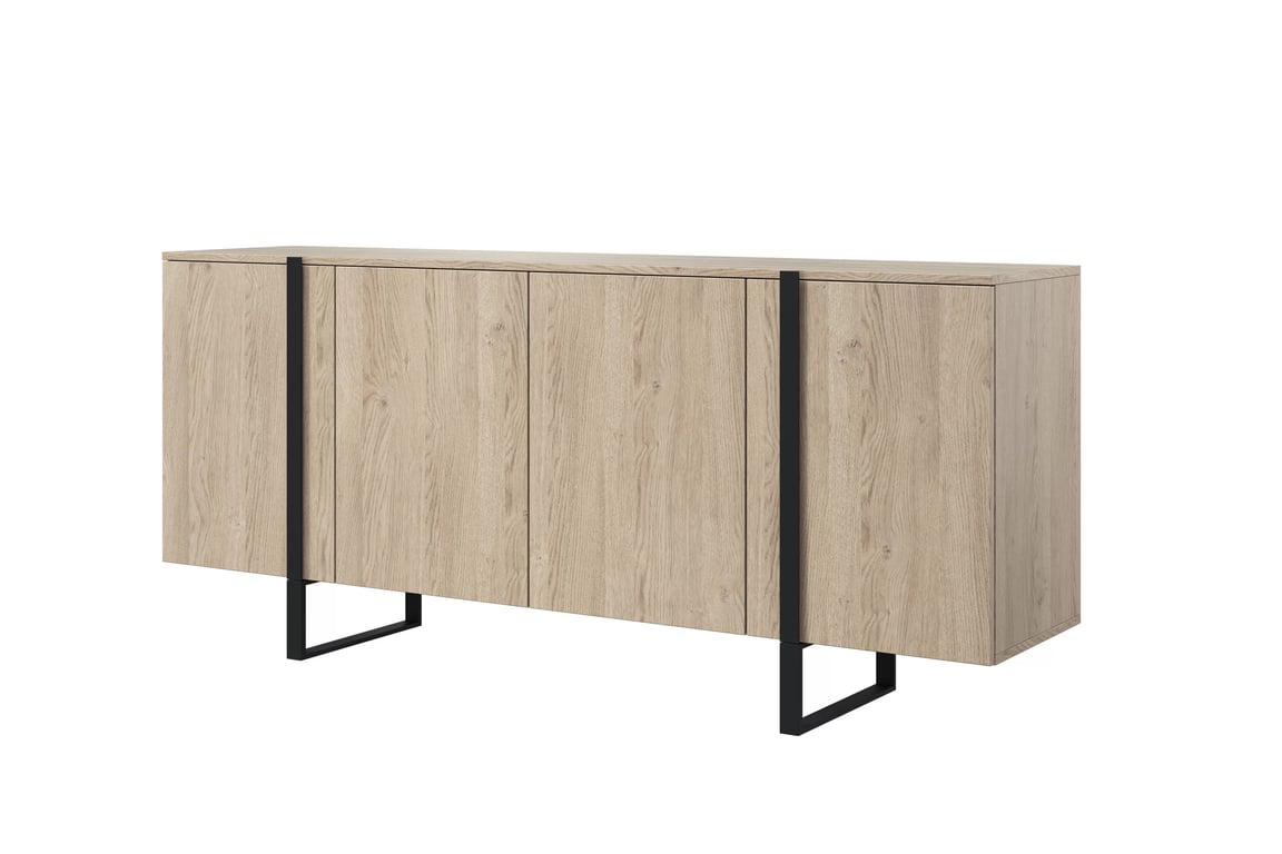 Komoda Verica 200 cm - dub piškotový / černé nožky Komoda Verica 200 cm na kovových nohách - dub piškotový / černá nozki