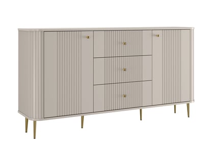 Komoda se zásuvkami Vesper 160 cm - kašmír / zlaté nohy