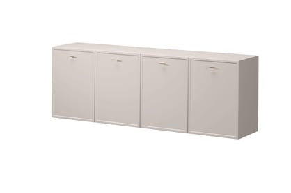 Závěsná komoda Lorini 200 cm - kašmírová / zlaté úchytky T-bar