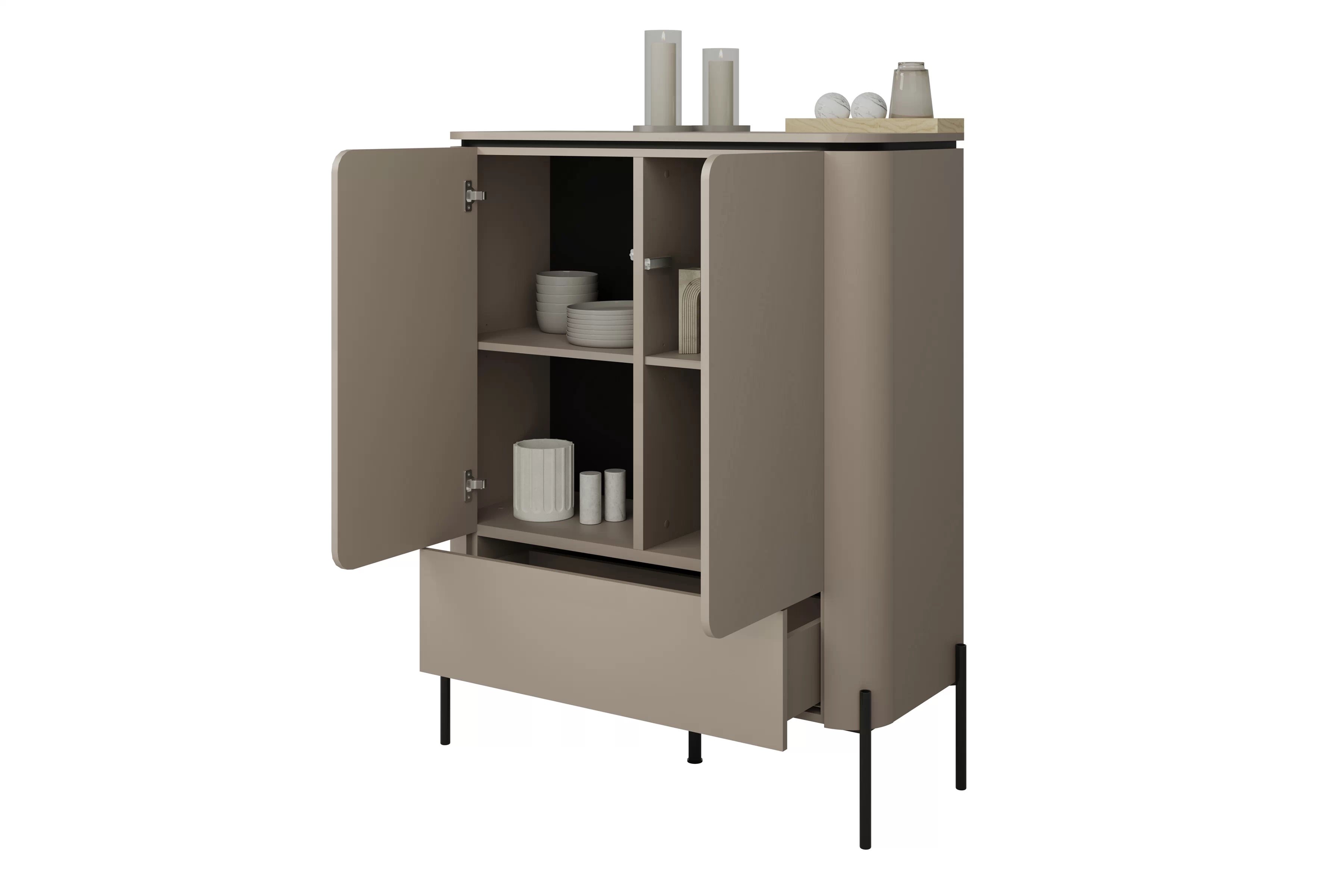 Vysoká komoda Bello 98 cm so zásuvkou - congo Komoda vysoká Bello 98 cm z szuflada - congo 