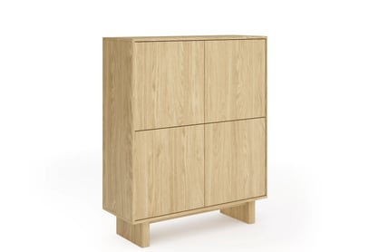 Vysoká komoda Bellora 103 cm dvoudveřová - olejovaný dub