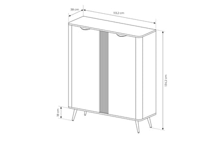 Vysoká komoda Edrin 113 cm - dub dunin / černá Komoda vysoká Edrin 113 cm - dub dunin / černá