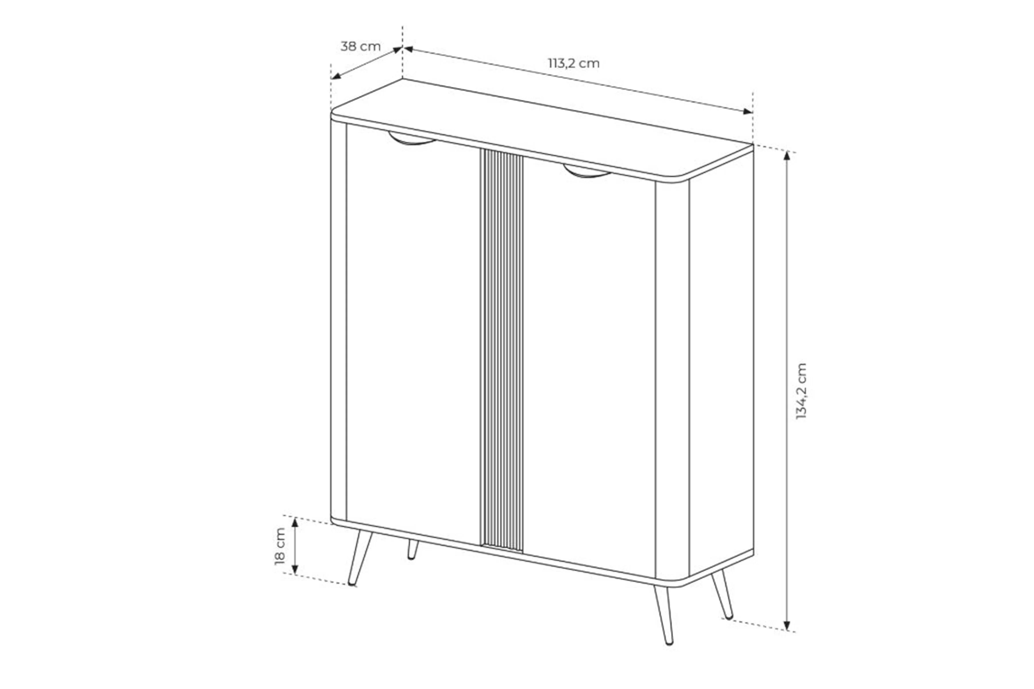 Vysoká komoda Edrin 113 cm - dub dunin / čierna Komoda vysoká Edrin 113 cm - Dub dunin / Čierny