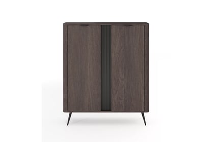 Vysoká komoda Edrin 113 cm - dub dunin / černá Komoda vysoká Edrin 113 cm - dub dunin / černá