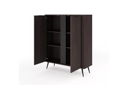 Vysoká komoda Edrin 113 cm - dub dunin / černá Komoda vysoká Edrin 113 cm - dub dunin / černá