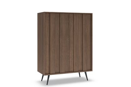 Vysoká komoda Flaro 93 cm s osvětlením - dub dunin