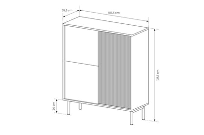 Vysoká komoda Rivio 104 cm - dub cremona Komoda vysoká Rivio 104 cm  - Dub cremona