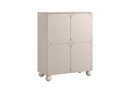 Vysoká komoda Sonatia II 120 cm s dvoma dverami a dvoma skrytými zásuvkami - kasmír