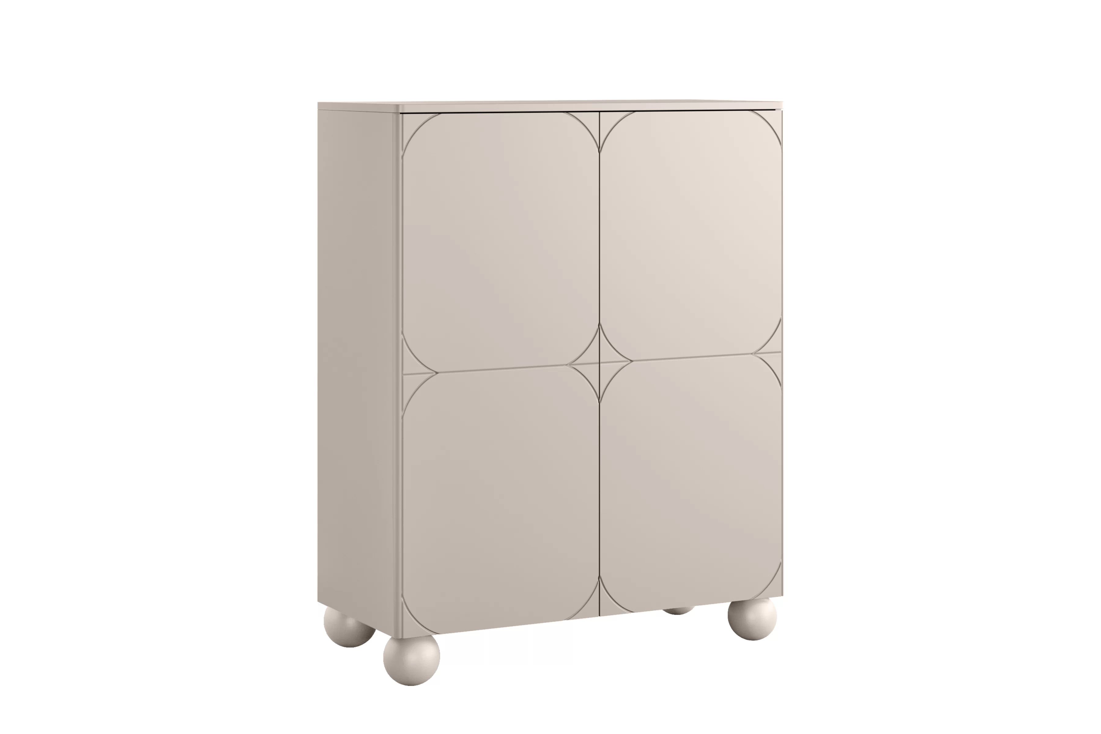 Vysoká komoda Sonatia II 120 cm s dvoma dverami a dvoma skrytými zásuvkami - kasmír Komoda vysoká Sonatia II 120 cm dvojdverová s dvoma ukrytymi zásuvkami - kašmír