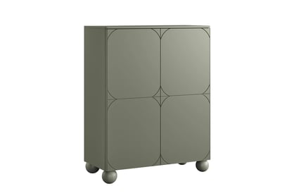 Vysoká komoda Sonatia II 120 cm s 2 skrytými zásuvkami – olivová