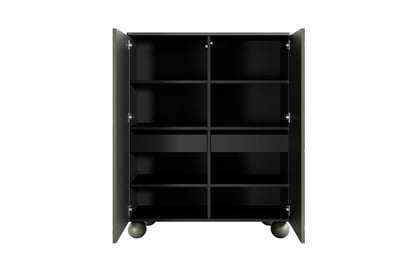 Vysoká komoda Sonatia II 120 cm s dvoma dverami a dvoma skrytými zásuvkami - olivová Komoda vysoká Sonatia II 120 cm dvojdverový s dvoma ukrytymi zásuvkami  - Oliva