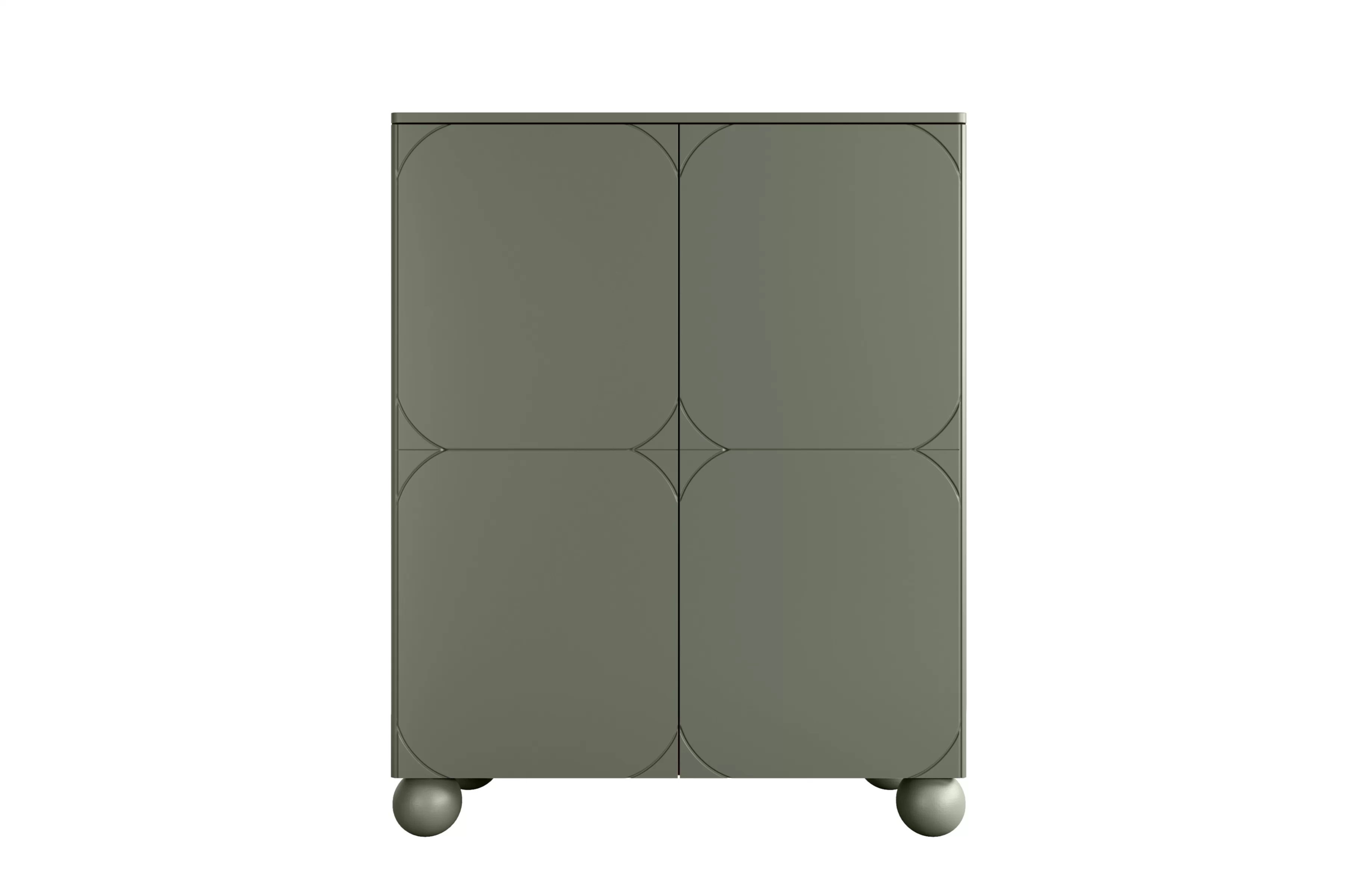 Vysoká komoda Sonatia II 120 cm s dvoma dverami a dvoma skrytými zásuvkami - olivová Komoda vysoká Sonatia II 120 cm dvojdverový s dvoma ukrytymi zásuvkami  - Oliva