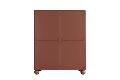 Vysoká komoda Sonatia II 120 cm s dvoma dverami a dvoma skrytými zásuvkami - burgund Komoda vysoká Sonatia II 120 cm s dvoma ukrytymi zásuvkami - burgund