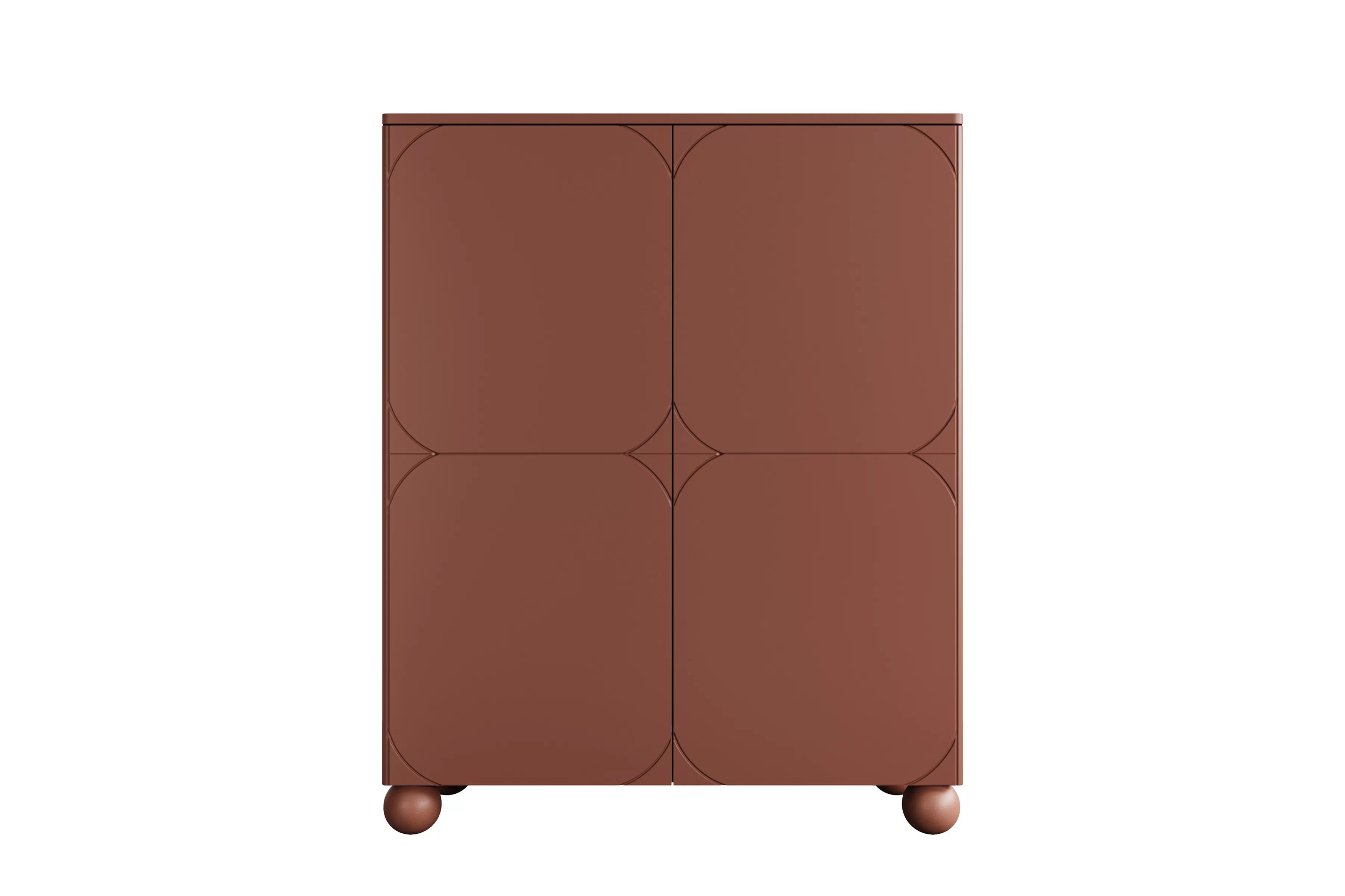 Vysoká komoda Sonatia II 120 cm s dvoma dverami a dvoma skrytými zásuvkami - burgund Komoda vysoká Sonatia II 120 cm s dvoma ukrytymi zásuvkami - burgund