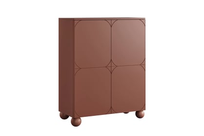 Vysoká komoda Sonatia II 120 cm s 2 skrytými zásuvkami – bordová