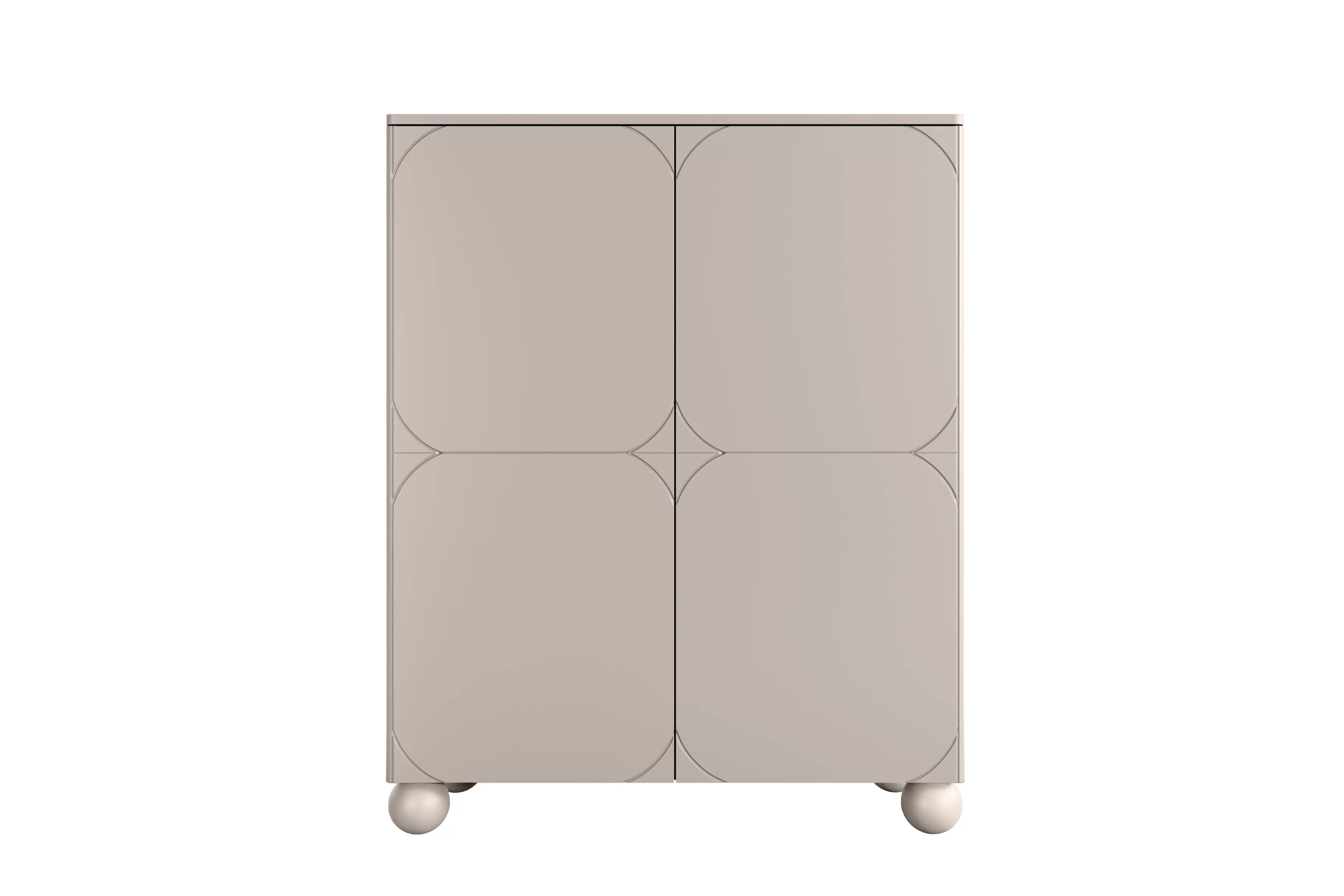 Vysoká komoda Sonatia II 120 cm s dvoma dverami a dvoma skrytými zásuvkami - kasmír Komoda vysoká Sonatia II 120 cm s dvoma ukrytymi zásuvkami - kašmír