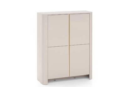 Vysoká komoda Sorrenti 103 cm – kašmír / zlatá