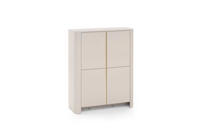 Vysoká komoda Sorrenti 103 cm - kašmírová / zlaté nožičky