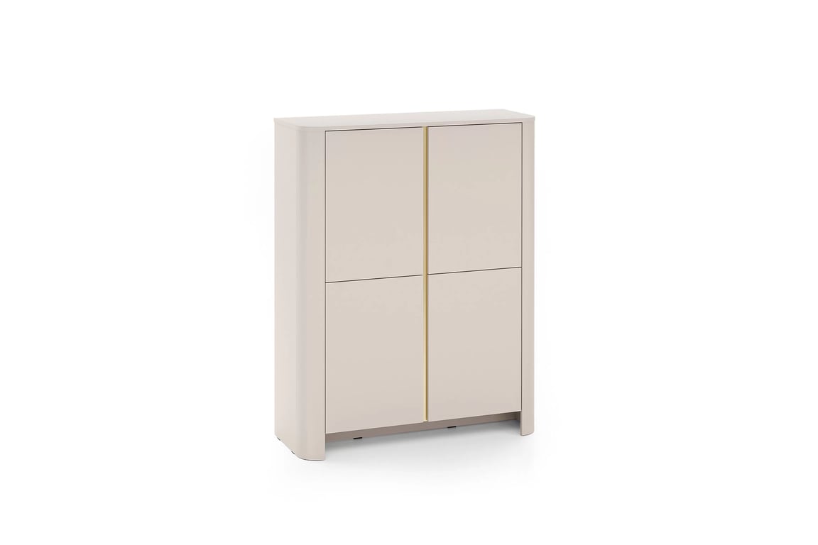 Vysoká komoda Sorrenti 103 cm - kašmírová / zlaté nožičky Komoda vysoká Sorrenti 103 cm - kašmír / zlaté