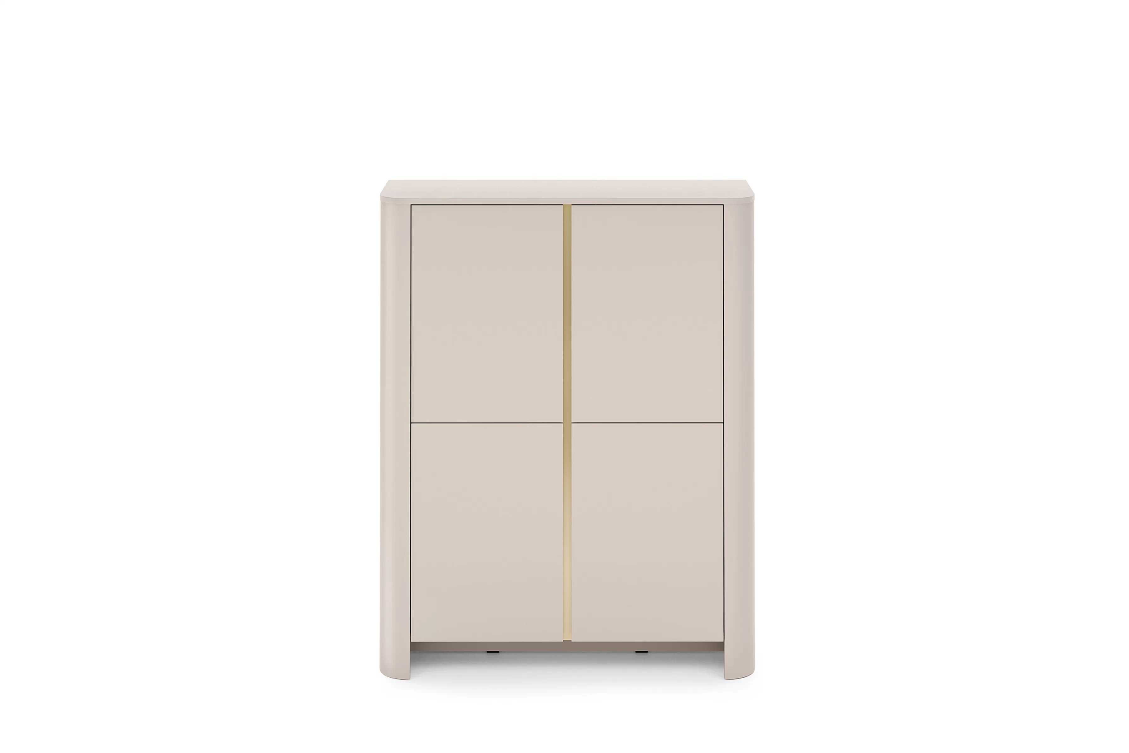 Vysoká komoda Sorrenti 103 cm – kašmír / zlatá Komoda vysoká Sorrenti 103 cm - kašmír / zlatá