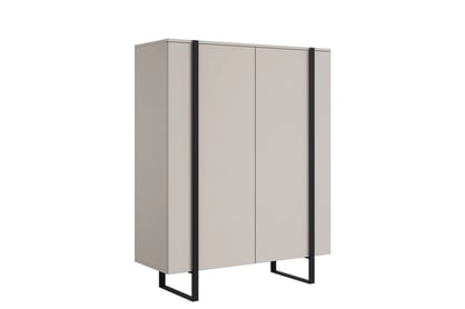 Vysoká komoda Verica 120 cm s dvoma dverami - kašmír / čierne nohy Komoda vysoká Verica 120 cm dvojdverová - kašmír / čierny nozki