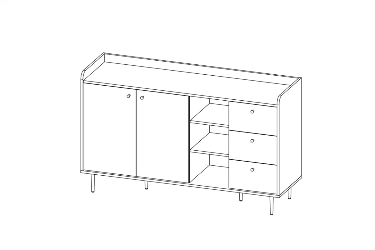 Komoda Kastelio s 3zásuvky - brandy castello Komoda Hnědá