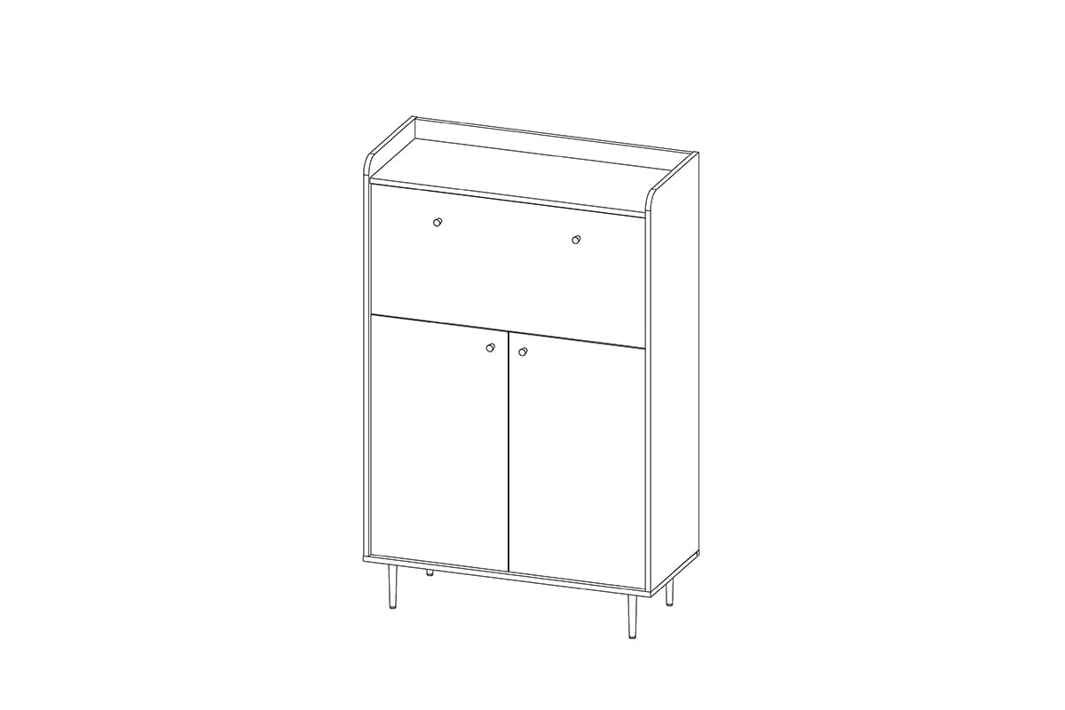 Komoda Kastelio s barem - brandy castello Domáci bar na czarnych nogach