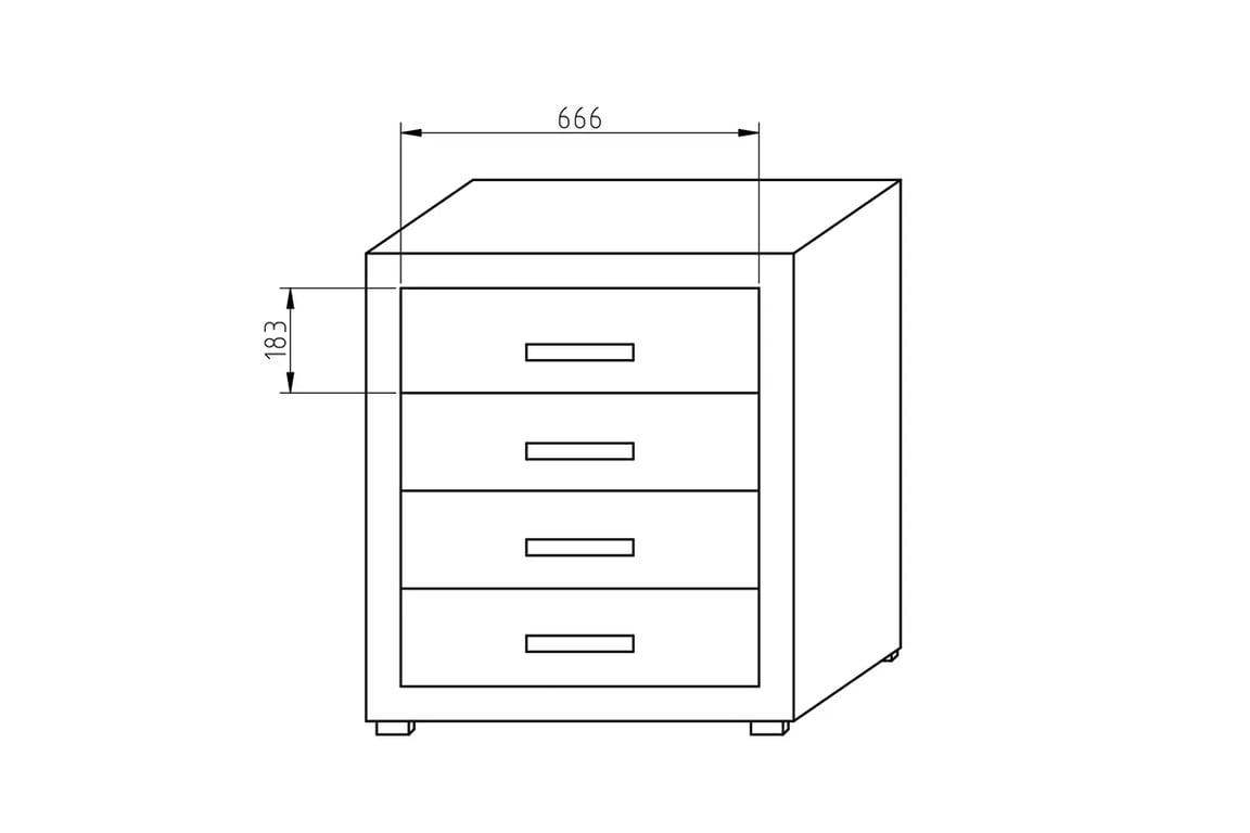 Komoda Bahama K10 - 80 cm Komoda se čtyřmi zásuvkami Bahama Ba-K10 Rozměry