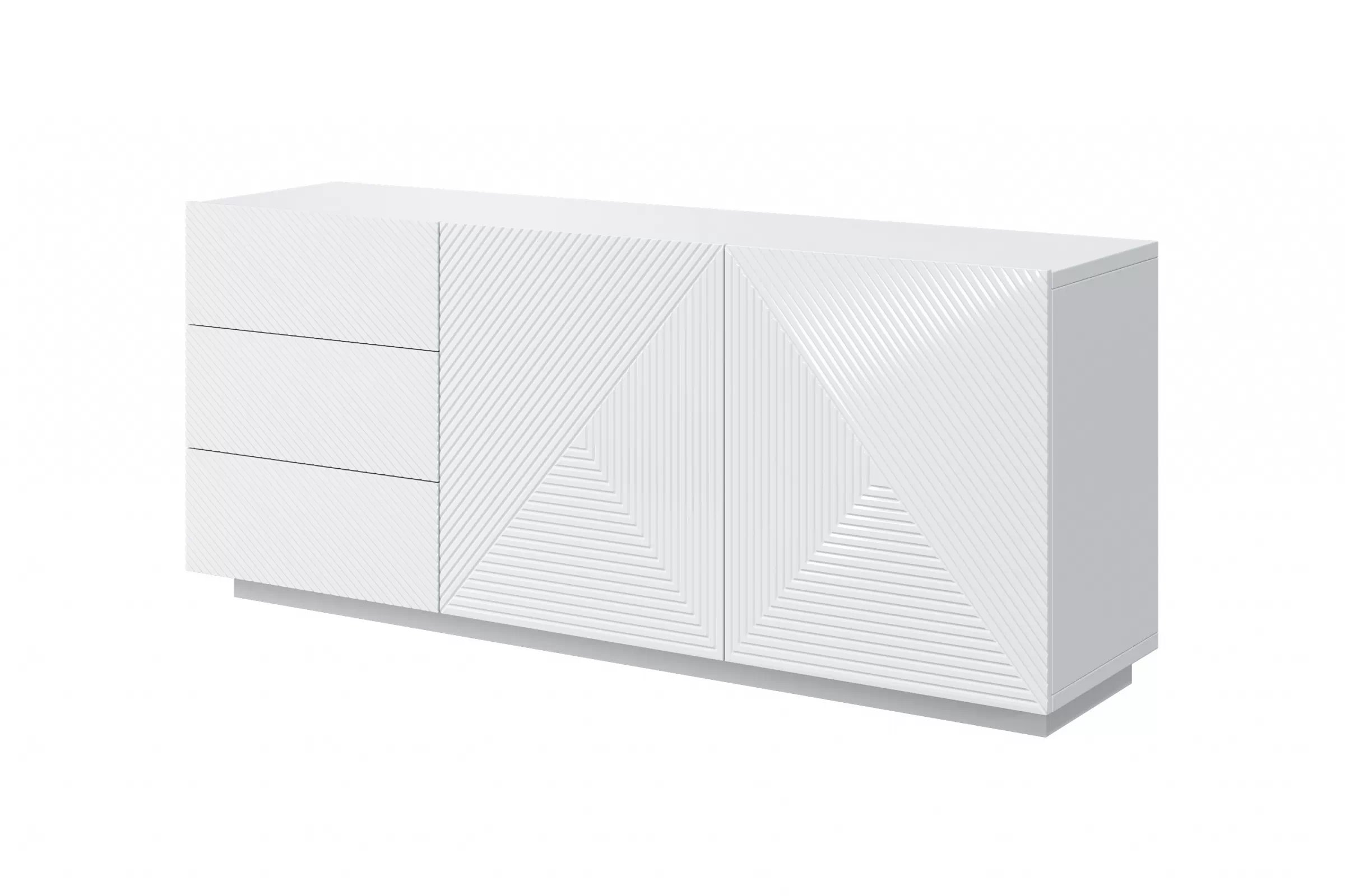 Komoda Asha 167 cm se zásuvkami - bílý lesk Komoda se zásuvkami Asha 167 cm - bílý lesk