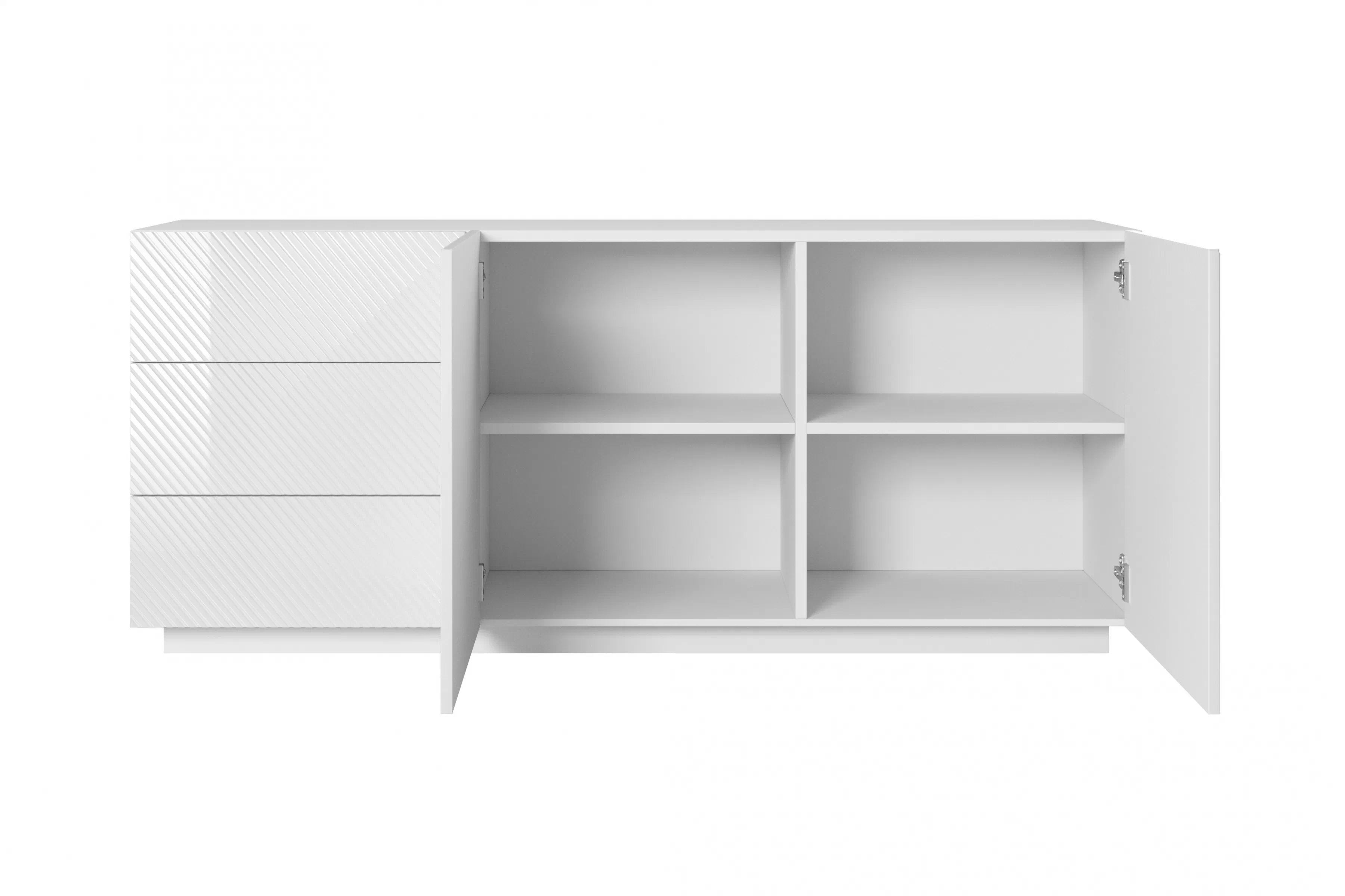 Komoda Asha 167 cm se zásuvkami - bílý lesk Komoda se zásuvkami Asha 167 cm - bílý lesk