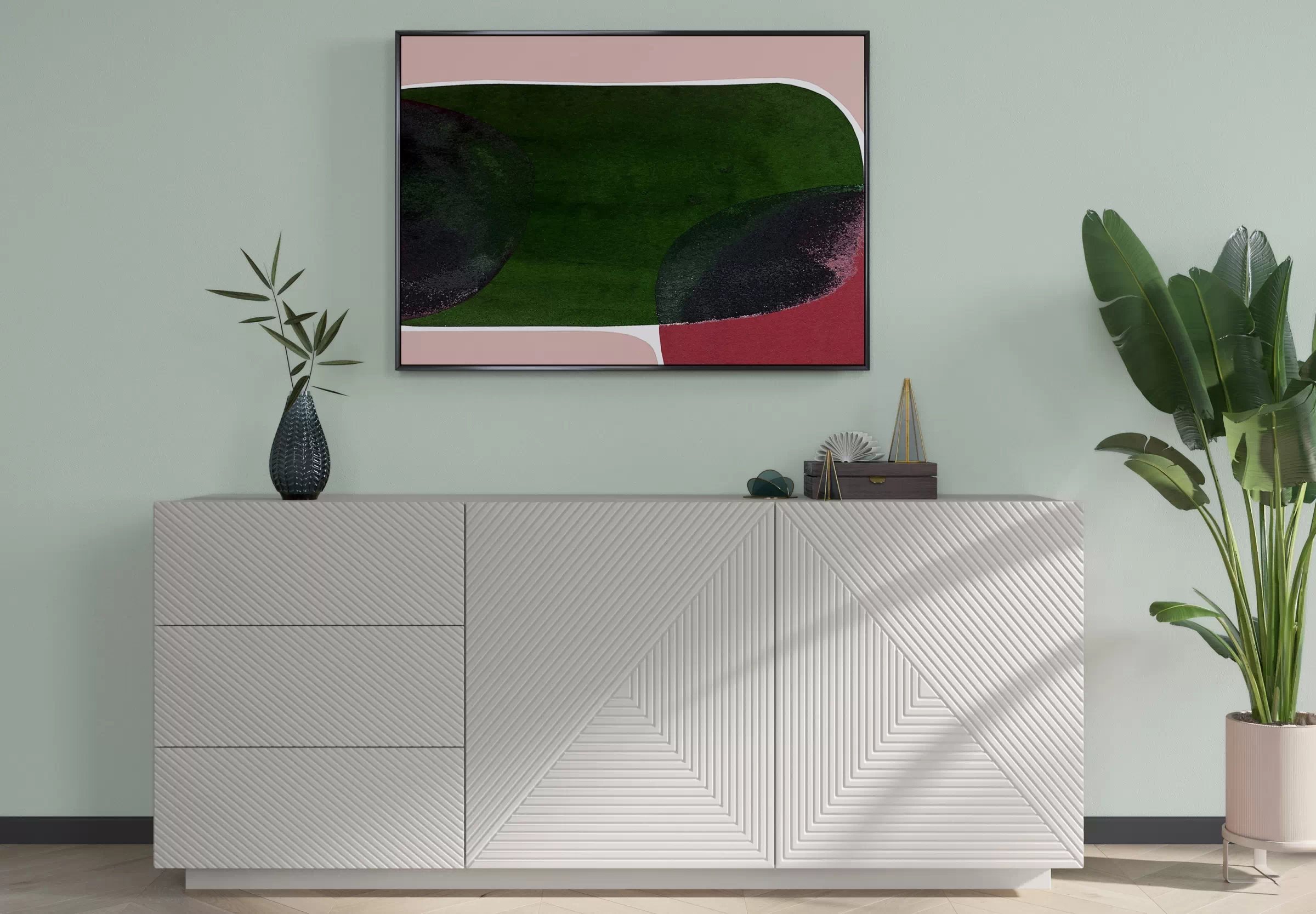 Komoda Asha 167 cm se zásuvkami - kašmír Komoda se zásuvkami Asha 167 cm - kašmír