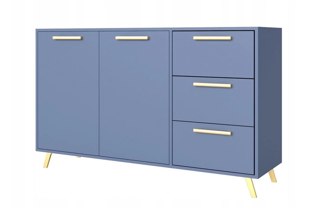 Komoda Bali 139 cm - tlumená modrá Modrá Komoda