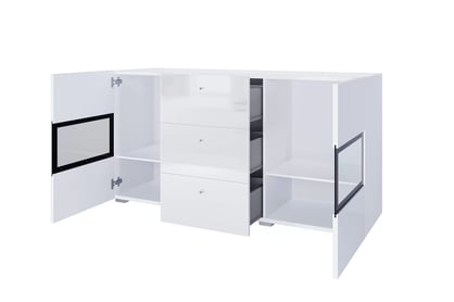 Komoda se zásuvkami Baros 132 cm - bílý lesk Komoda se zásuvkami Baros 26 - 132 cm - bílý lesk